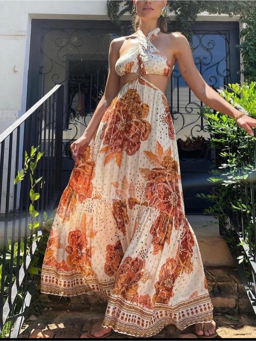 Farm Rio Cutout Floral Dress XL
